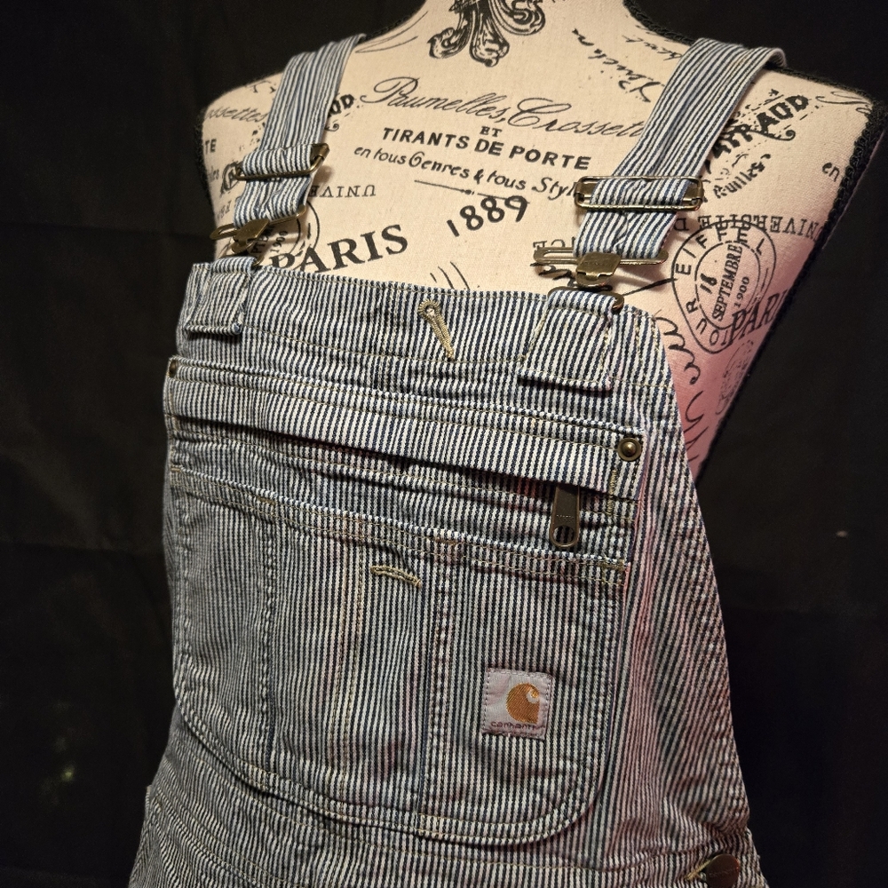 SOLD On Ebay Today ...Carhartt Striped Overalls Railroad Stripe Bibs XS 0-2 29"